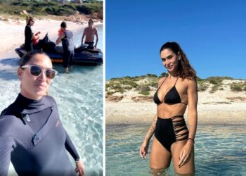 Melissa Satta è già in Sardegna per il primo tuffo della stagione con Maddox e gli amici