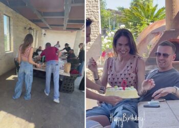 Ilary Blasi si diverte da pazza alla sua festa di compleanno a Roma col fidanzato Bastian, la torta la fa ridere a crepapelle: guarda