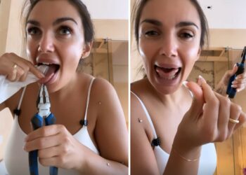 Le si rompe il piercing alla lingua, Elettra Lamborghini costretta a toglierlo usando le pinze: guarda