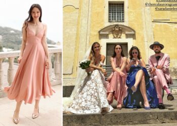 Aurora Ramazzotti con Sara Daniele e Jonathan Kashanian alle nozze di una coppia di amici