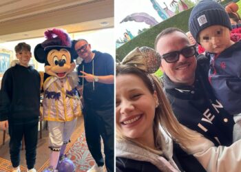 Gigi D'Alessio vola a Parigi con la compagna incinta e il figlio piccolo: con loro anche Andrea, avuto da Anna Tatangelo, foto