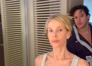 Alessia Marcuzzi presa in giro dal figlio Tommaso mentre mostra la sua beauty routine