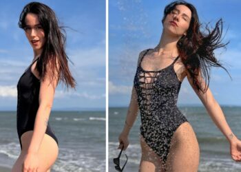 Aurora Ramazzotti in forma strepitosa al mare