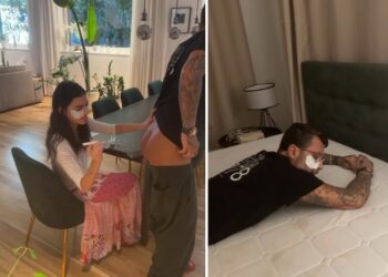 Fabrizio Corona si fa fare un'iniezione dalla fidanzata Sara Barbieri