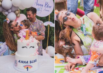 Nina Zilli festeggia insieme a Danti il primo compleanno della figlia Anna Blue