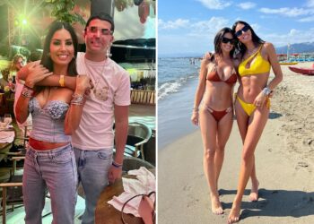 Elisabetta Gregoraci a Forte dei Marmi con i figlio Nathan Falco, la sorella Marzia e l'ex marito Flavio Briatore