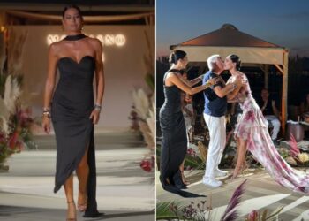 Elisabetta Gregoraci e Cecilia Rodriguez sfilano in passerella per Guess Marciano