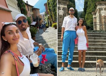 Elettra Lamborghini e il marito Afrojack romantici sul Lago di Como
