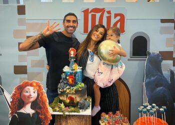 Giorgia Palmas e Filippo Magnini festeggiano i 4 anni della figlia Mia
