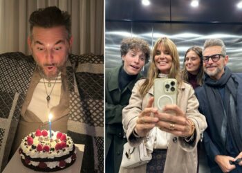 Daniele Bossari festeggia 50 anni con la moglie e la figlia a Milano