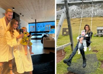 Diletta Leotta e Loris Karius in Trentino Alto Adige con la figlia Aria