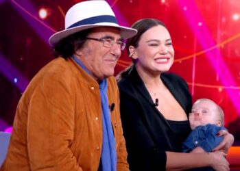 Romina Carrisi per la prima volta in uno studio tv con il figlio Axel Lupo di 9 mesi e papà Al Bano: ''Dimagrire una fatica''