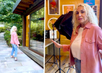 Antonella Clerici mostra il suo 'camerino casalingo' nella tenuta di Arquata Scrivia in cui lavora da casa: guarda