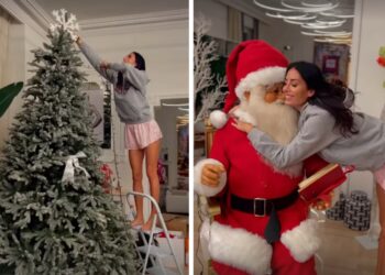 Elisabetta Gregoraci addobba l'albero di Natale nella casa di Monte Carlo