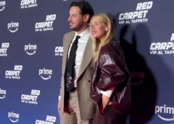 Alessia Marcuzzi sul red carpet con il figlio Tommaso Inzaghi