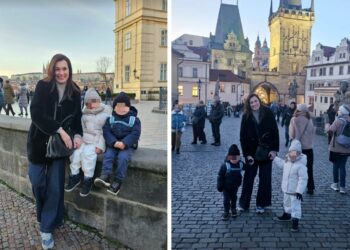 Alena Seredova con la figlia Vivienne a Praga prima delle feste