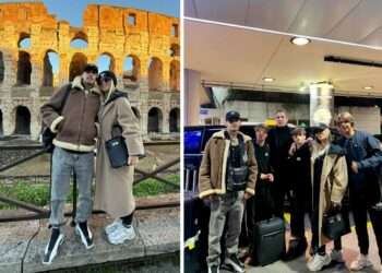 Wanda Nara porta il nuovo fidanzato L-Gante in Italia: foto a Roma con lui e i figli maschi, poi smancerie in aereo, guarda