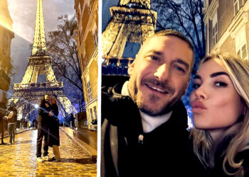 Francesco Totti e Noemi Bocchi romantici a Parigi sotto la Torre Eiffel: foto