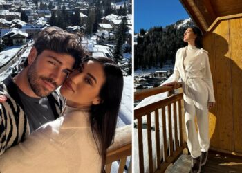 Cecilia Rodriguez e Ignazio Moser sulla neve a Madonna di Campiglio