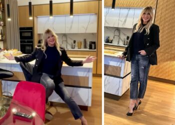 Matilde Brandi mostra eccitata la sua nuova cucina installata: ''E' esattamente come la volevo''