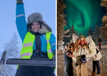 Le foto del viaggio da sogno di Michelle Hunziker e le sue figlie in Lapponia