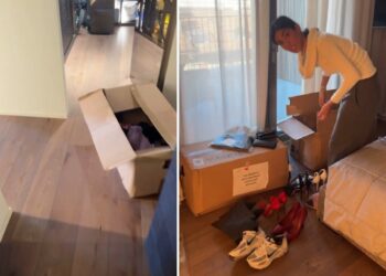 Federica Nargi da giorni alle prese con gli scatoloni pieni di cose portate a Roma per 'Ballando', il compagno la prende in giro