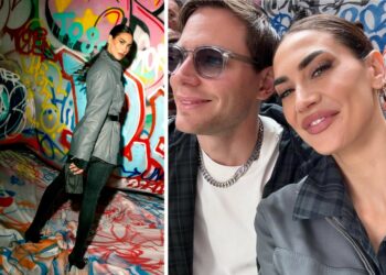 Melissa Satta e Carlo Beretta alle sfilate milanesi