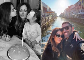 Giorgia Palmas festeggia 43 anni sui Navigli a Milano con il marito e le figlie