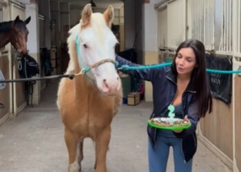 Elettra Lamborghini festeggia i 2 anni del suo cavallo Hermes