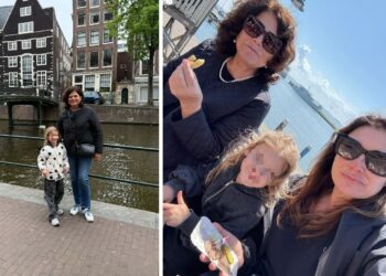 Alena Seredova vola ad Amsterdam con la mamma e la figlia Vivienne