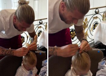 Loris Karius pettina la figlia Aria con la sua stessa acconciatura: guarda
