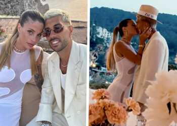 Chiara Nasti festeggia i 30 anni del marito Mattia Zaccagni: white party extra lusso a Ibiza, foto