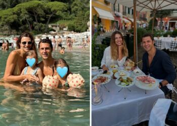 Cristina Chiabotto al mare in Liguria con il marito e le figlie