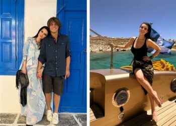 Laura Pausini in Grecia con il marito Paolo Carta e la figlia