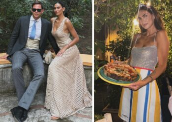 Melissa Satta e Carlo Beretta elegantissimi e innamorati ad un matrimonio a Napoli: guarda