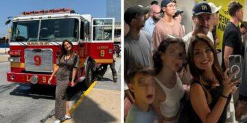 Alessia Mancini e Flavio Montrucchio a New York con i figli