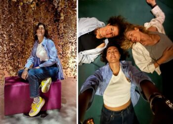 Caterina Balivo e Alessia Marcuzzi insieme alla mostra 'Flowers' a Roma