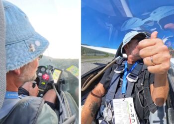 Daniele Bossari fa uno stage di volo sulle Alpi Francesi a bordo di un aliante