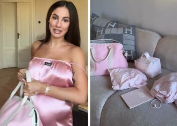 Giulia De Lellis mostra la borsa personalizzata per il parto col nome della nascitura stampato sopra e tutto quello che c'è dentro da portare in ospedale