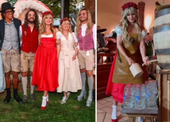 Heidi Klum festeggia l'Oktoberfest in anticipo con il fidanzato e tutta la famiglia: le foto