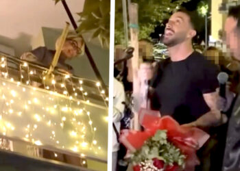 Andreas Muller, serenata a sorpresa per Veronica Peparini poche ore prima del loro matrimonio