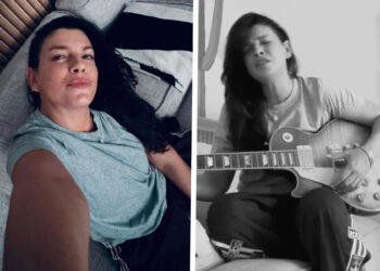 ''Piango, mi tremano le mani'': Emma Marrone commossa mentre suona la chitarra del padre per la prima volta dopo la sua morte, le emozionanti immagini