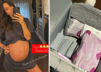 Roberta Morise si fotografa davanti allo specchio col pancione di 36 settimane: il secondogenito sta per arrivare