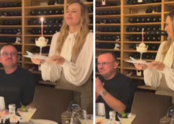 Denise Esposito festeggia 33 anni accanto al compagno Gigi D’Alessio e gli amici: le foto della cena