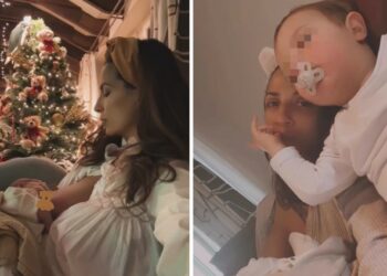 Roberta Morise allatta il secondogenito Geremia: ha già fatto l’albero di Natale, guarda