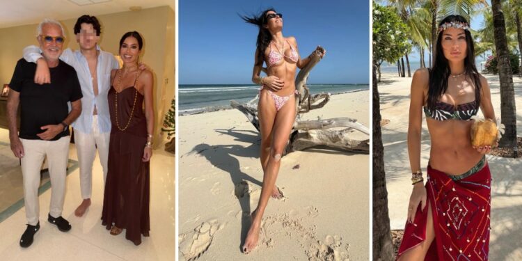 ''In paradise'': Elisabetta Gregoraci aspetta il 2026 in bikini in Kenya con Flavio Briatore e il figlio Nathan Falco, foto