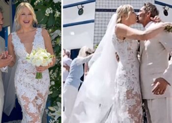 ''Un assaggio di felicità'': Natasha Stefanenko e Luca Sabbioni si sono sposati in chiesa a 30 anni dal sì in Comune, le foto