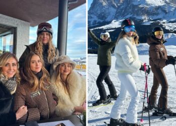 Chiara Ferragni in montagna con le sorelle e la famiglia Chiara Ferragni in montagna con le sorelle e la famiglia