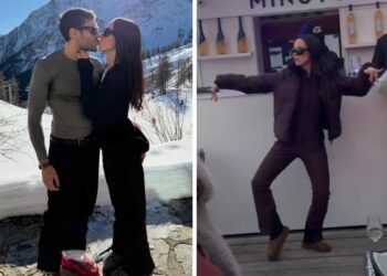 ''Mi fa male il sedere'': Aurora Ramazzotti e il futuro marito Goffredo Cerza sugli sci a Courmayeur, foto