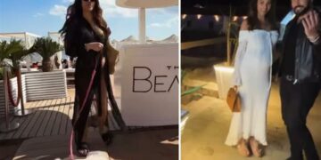 Delia Duran incinta di 5 mesi e Alex Belli volano al caldo: ecco dove sono in vacanza, le immagini col pancione